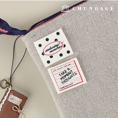 Cotton Double-fold Label Natural Dot 2-pack 71369