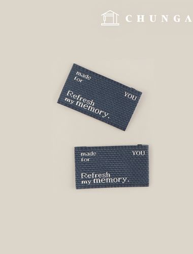 Cotton Label Double-fold Label Herringbone Woven Label Memory Navy 2-pack 71362