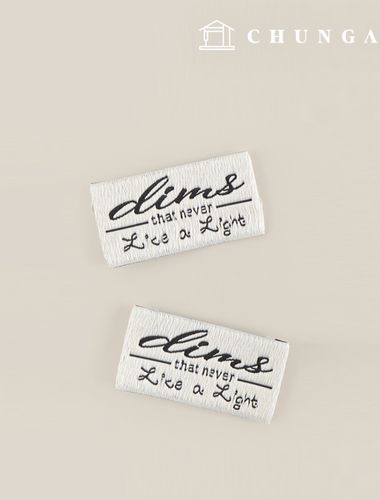Cotton Label Double-fold Label Woven Label Soft Dims Ivory Black 2-pack 71361