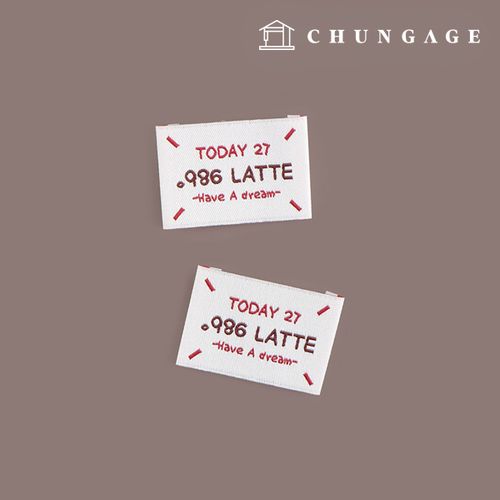 Cotton Label Double-fold Label Woven Label Latte Red Chocolate 2-pack 71365