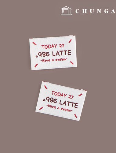 Cotton Label Double-fold Label Woven Label Latte Red Chocolate 2-pack 71365