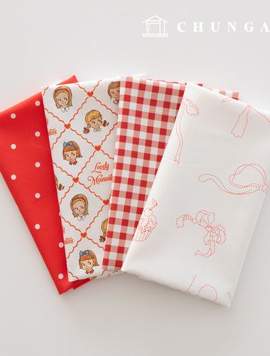 Fabric Package Christmas Scrap Fabric Check Fabric Doll Puppy Clothes Making 4 Types 205