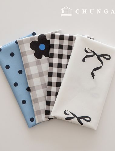 Fabric package bowknot scrap fabric check fabric doll dog clothes making 4 types 216