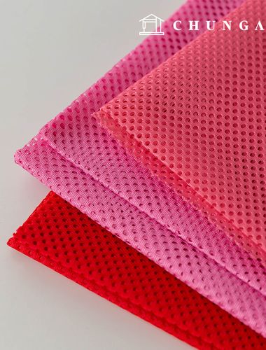 Mesh fabric Punching Mesh Fabric Summer Vest Lining Stiff Mesh fabric Mesh Pink 3-piece set