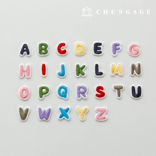 Colorful English Alphabet 26-Piece Uppercase Heat-Seal Patch Set