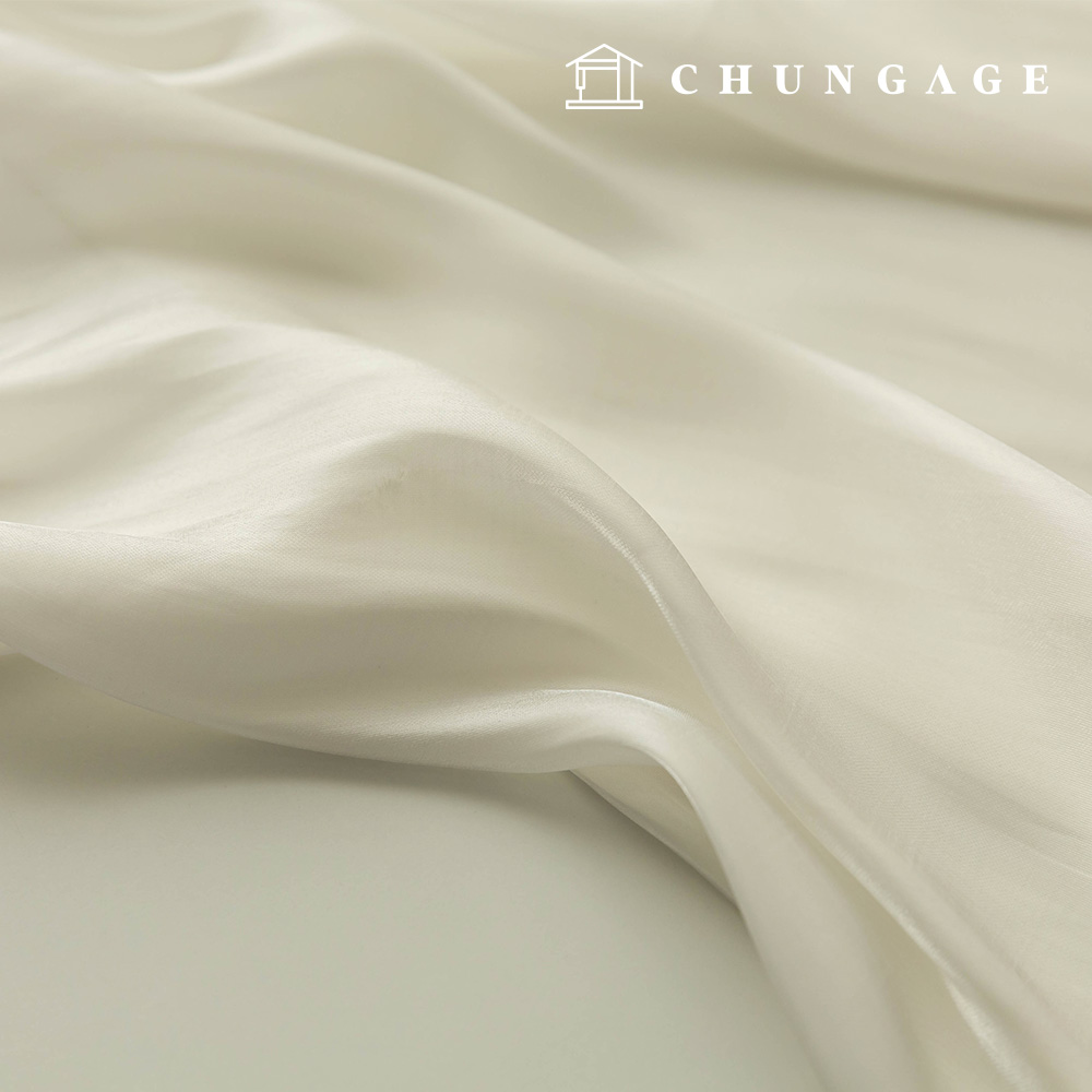 Polyester Spray Satin Wide Width Fabric Wavy Ivory Serang