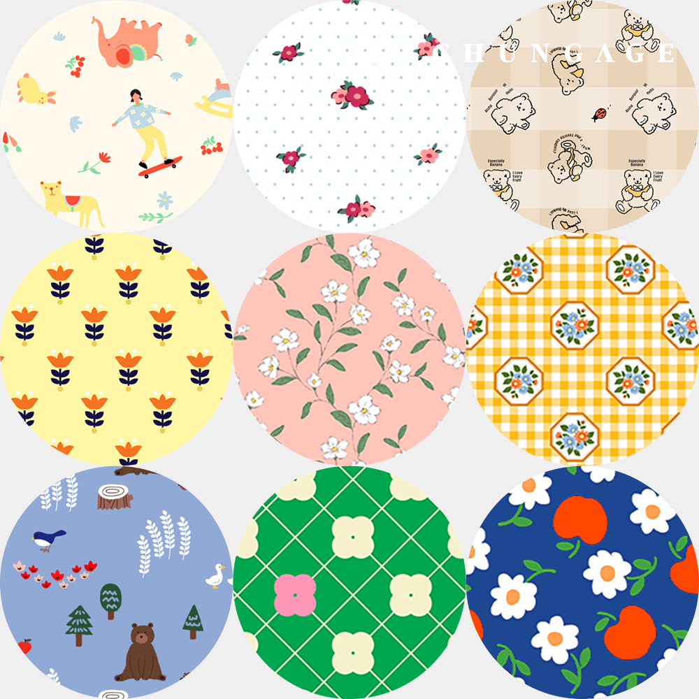 Waterproof Cloth Laminated Fabric TPU Waterproof Fabric 20 Count Teddy Bear Floral Pattern Flower Camping Friends