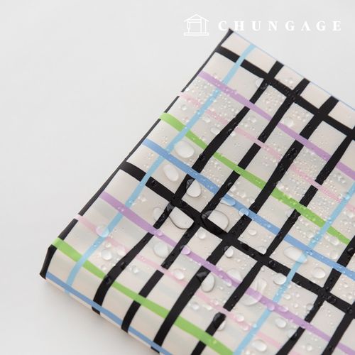 Waterproof Cloth DTP Waterproof Fabric Wide Width Check Fabric Another Check Black