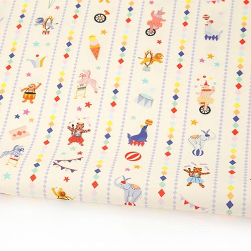 Eco-friendly antibacterial and anti-flame fabric E-DTP cotton 20 count Animal Funny Circus