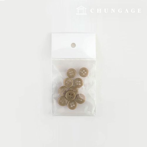 Plastic Coat Button Dress Shirt Suit Blouse Yoke Collar Button 11mm Deep Beige 66296