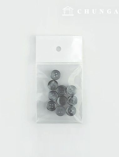 Plastic Coat Button Dress Shirt Suit Blouse Yoke Collar Button 11mm Deep gray 66295
