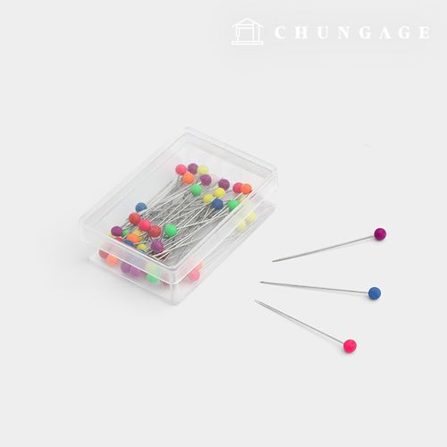 Vivid fluorescent beaded sewing pin 66109