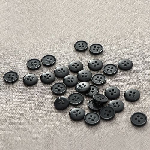 Plastic Coat Button Dress Shirt Suit Blouse Yoke Collar Button 11mm Black 65150