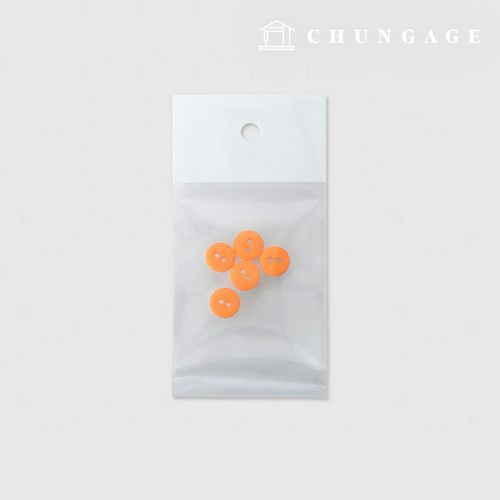 Plastic Shirt Buttons Fluorescent Buttons 10mm Light-up Neon Orange 5-Pack 63599