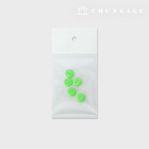 Plastic Shirt Buttons Fluorescent Buttons 10mm Light-up Neon Green 5-Pack 63,600