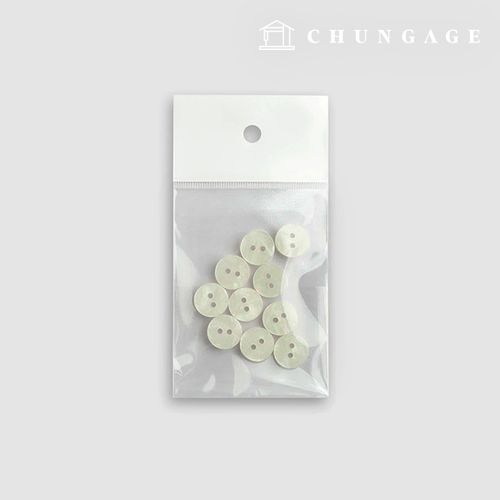 Plastic Shirt Buttons 11mm Aurora Powder White 10-Pack 63533