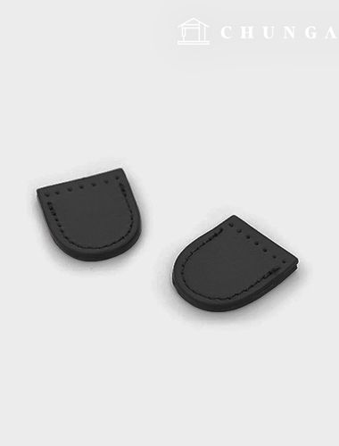 Zipper Closed Genuine Leather Cover Black 1 Pair 81855
