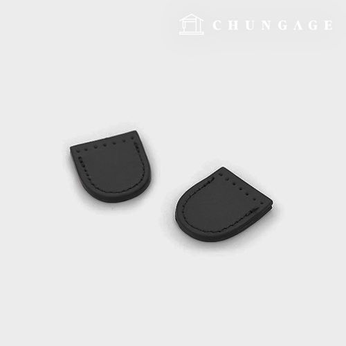 Zipper Closed Genuine Leather Cover Black 1 Pair 81855