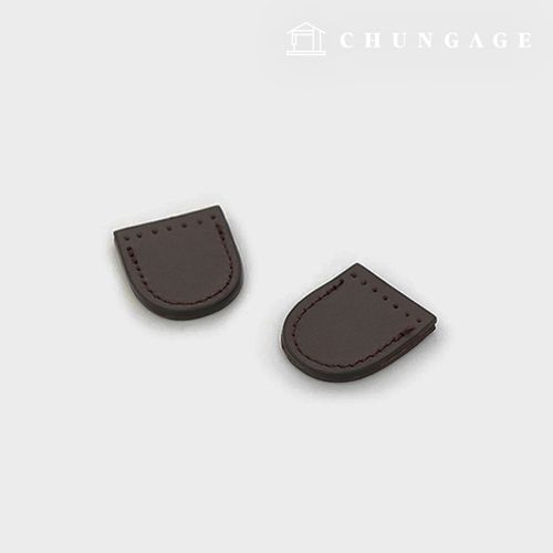 Zipper Closed Genuine Leather Cover Dark Brown 1 Pair 81856