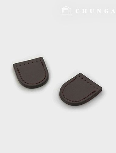Zipper Closed Genuine Leather Cover Dark Brown 1 Pair 81856