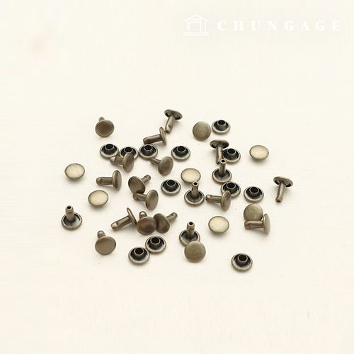Double-sided studs, double-sided rivets, spiked buttons 8mm, 20 pairs, Antique Gold 71586