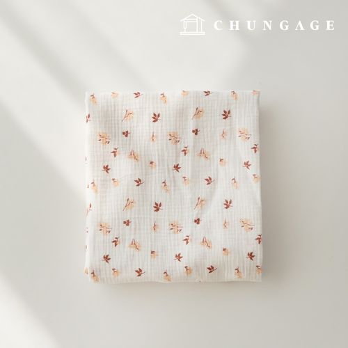Yoru Double Gauze Cotton Non-fluorescent Bio-washed Fabric Mini Delphinium Beige