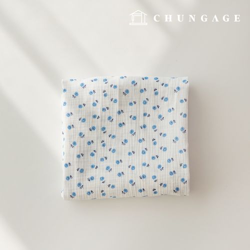 Yoru Double Gauze Cotton Non-fluorescent Bio-washed Fabric Muibien Blue