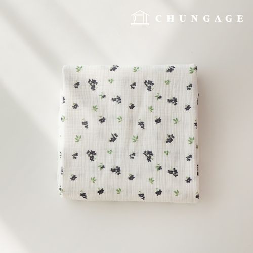 Yoru Double Gauze Cotton Non-fluorescent Bio-washed Fabric Mini Delphinium Navy