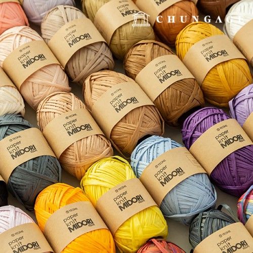 Paper Yarn Midori Summer Knitting Yarn Rattan Hanji Paper Yarn Crochet Hook 51 Colors