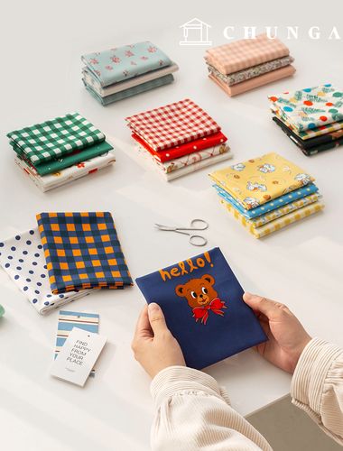Fabric package scrap fabric floral check fabric dog clothes making piece fabric Dasom 64 types