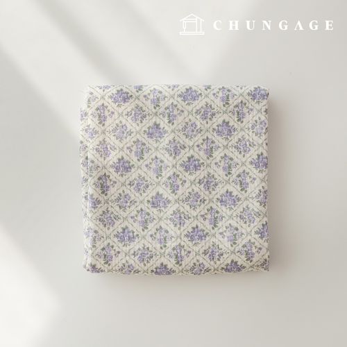 Yoru double gauze cotton non-fluorescent bio-washed fabric Lavender Vintage rose
