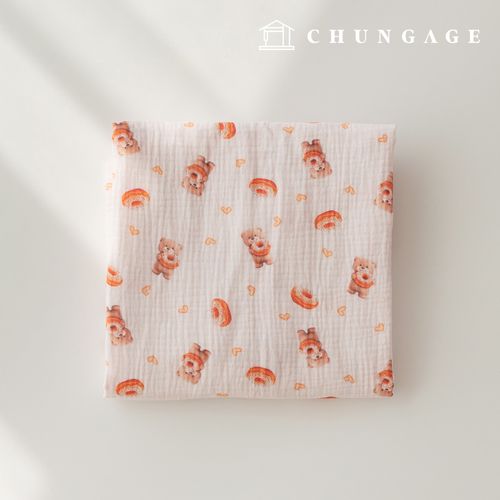 Yoru double gauze cotton non-fluorescent bio-washed fabric Teddy sweet donut