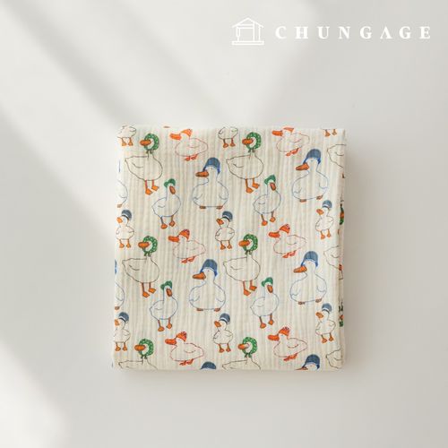 Yoru Double Gauze Cotton Non-fluorescent Bio-washed Fabric Vintage Duck Family