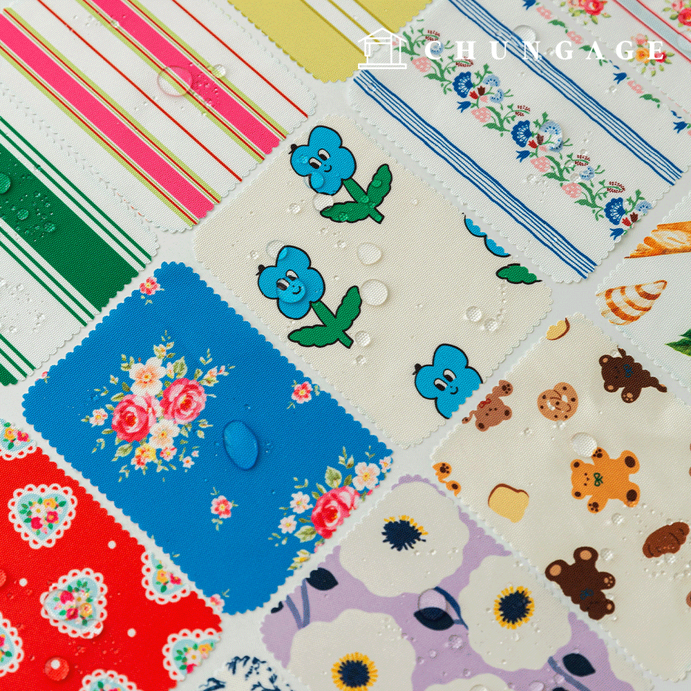 Waterproof Cloth Poly Oxford DTP 600D Wide Width Waterproof Fabric Vintage Floral Pattern Flower Stripe