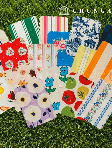 Waterproof Cloth Poly Oxford DTP 600D Wide Width Waterproof Fabric Vintage Floral Pattern Flower Stripe