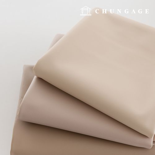 Artificial Leather Fabric Plain Faux Leather Fabric Eco-friendly Synthetic Leather Water-resistant Fabric Amber Beige 3 Types 1 Yard