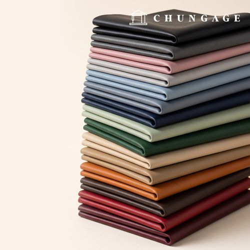 Artificial Leather Fabric Plain Faux Leather Fabric Eco-friendly Synthetic Leather Water-resistant Amber 19 Types 1 Yard