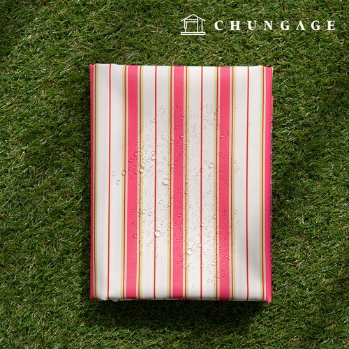 Waterproof Cloth Poly Oxford DTP 600D Wide Width Waterproof Fabric Cherry Melon Stripe CW001