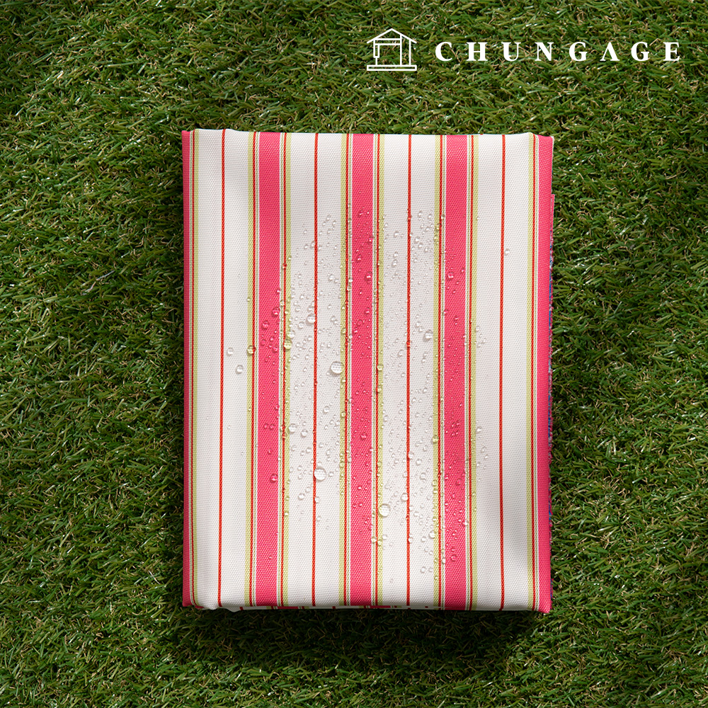 Waterproof Cloth Poly Oxford DTP 600D Wide Width Waterproof Fabric Cherry Melon Stripe CW001
