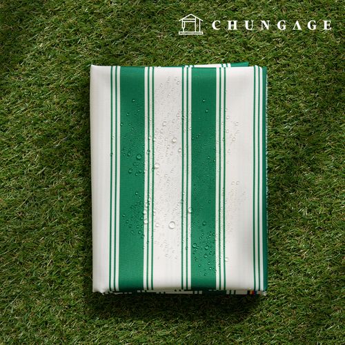 Waterproof Cloth Poly Oxford DTP 600D Wide Width Waterproof Fabric Basil Green Stripe CW002