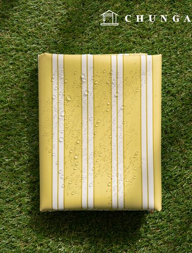 Waterproof Cloth Poly Oxford DTP 600D Wide Width Waterproof Fabric Mimosa Stripe CW004