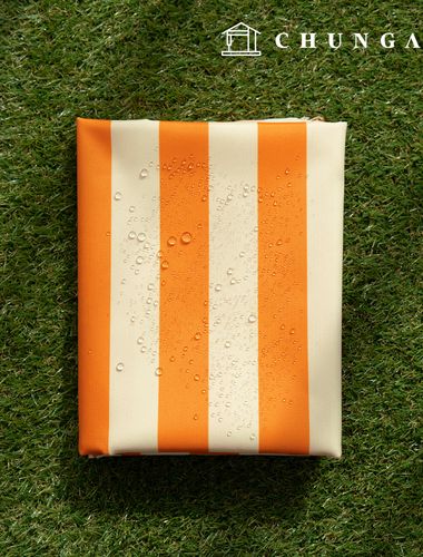 Waterproof Cloth Poly Oxford DTP 600D Wide Width Waterproof Fabric Tangerine Stripe CW005