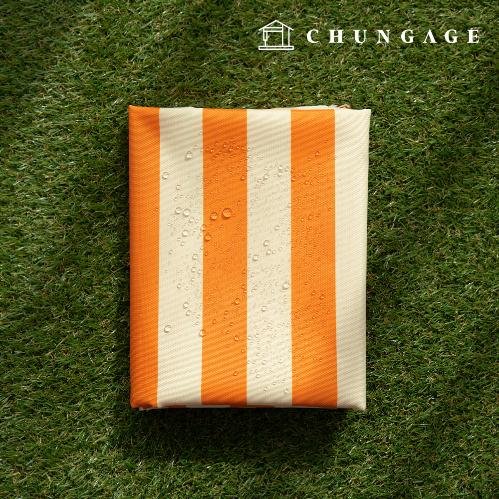 Waterproof Cloth Poly Oxford DTP 600D Wide Width Waterproof Fabric Tangerine Stripe CW005