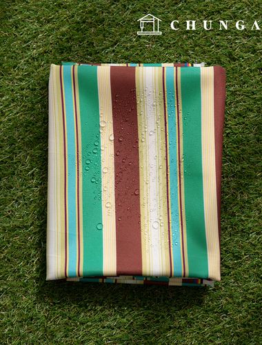 Waterproof Cloth Poly Oxford DTP 600D Wide Width Waterproof Fabric Resort Stripe CW007