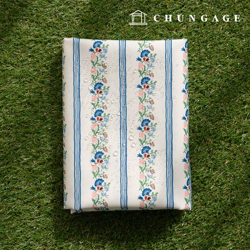 Waterproof Cloth Poly Oxford DTP 600D Wide Width Waterproof Fabric Vintage Floral Pattern Flower Stripe Provence CW008