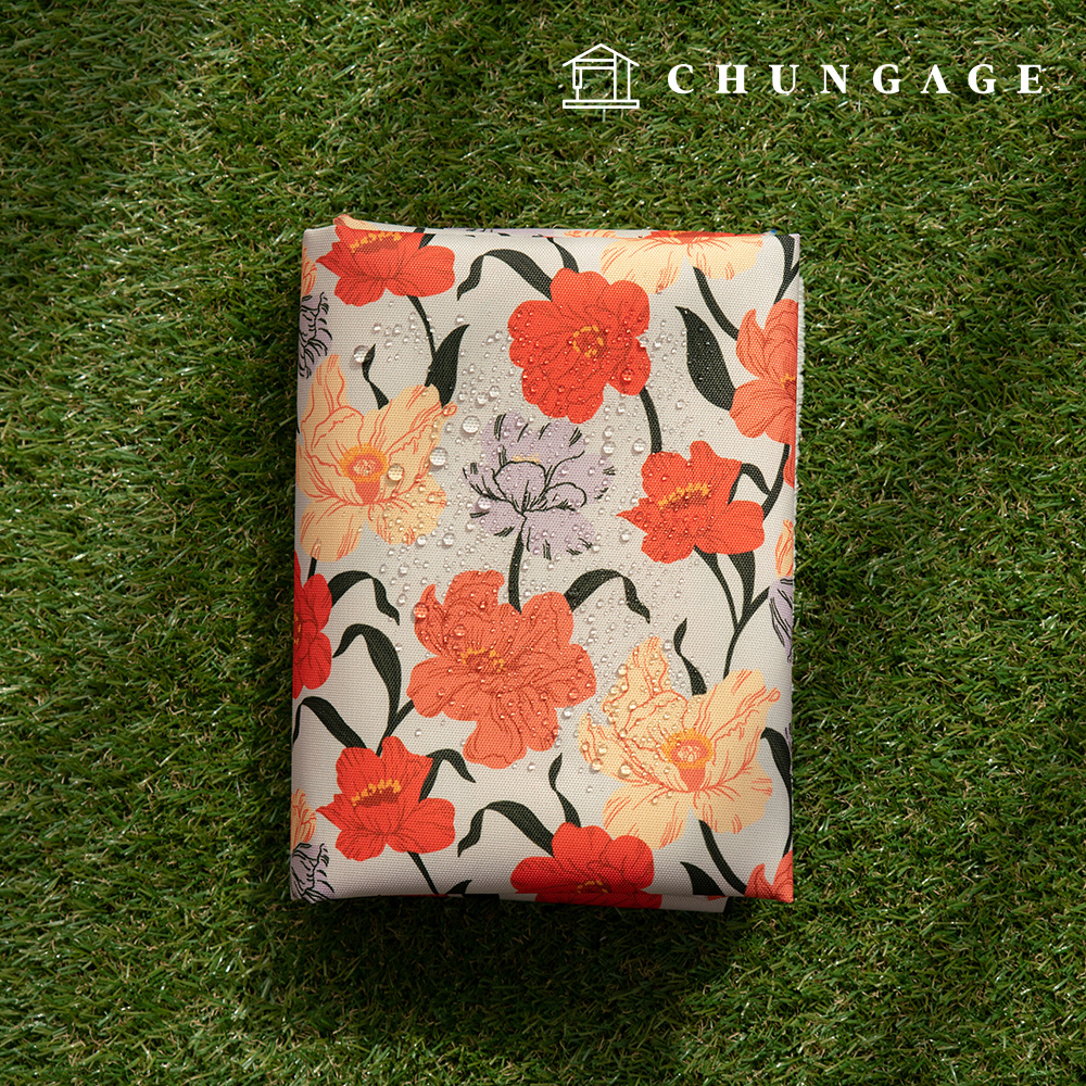 Waterproof Cloth Poly Oxford DTP 600D Wide Width Waterproof Fabric Floral Flower Botanical Afternoon Waltz CW011