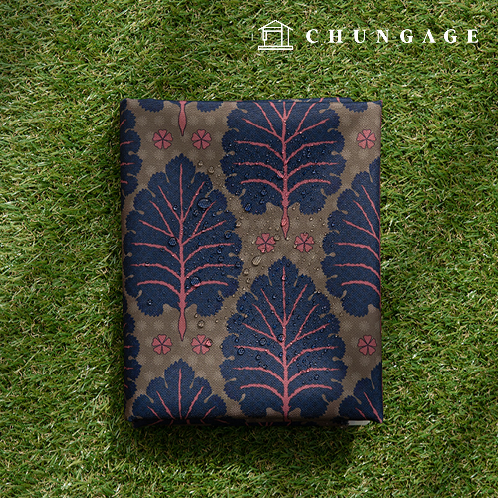 Waterproof Cloth Poly Oxford DTP 600D Wide Width Waterproof Fabric Botanical Leaf Patterns Roden CW010