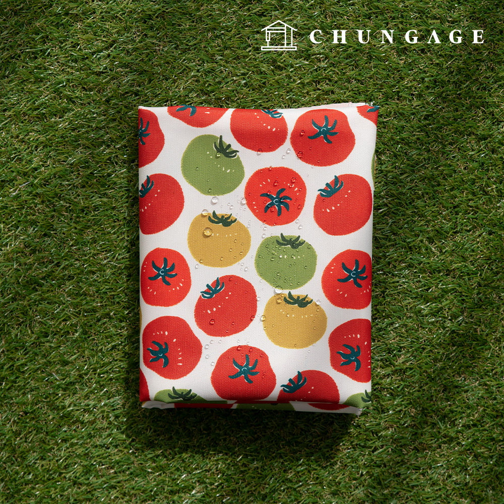 Waterproof Cloth Poly Oxford DTP 600D Wide Width Waterproof Fabric Tomato Patterns Pomodoro CW012