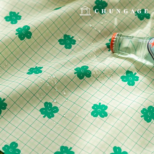 Waterproof Cloth DTP Waterproof Fabric Wide Width Check Fabric Lucky Clover W162