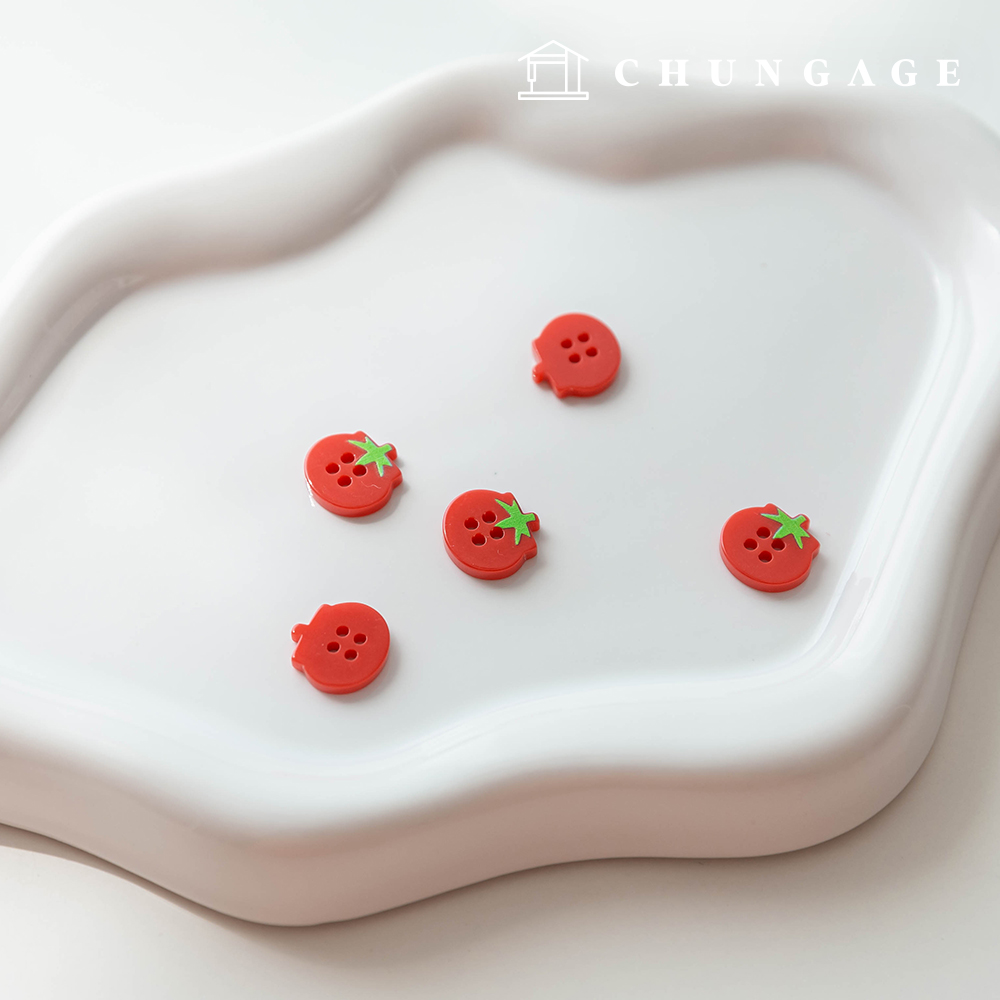 Stylish Tomato 4-Cut Button 5-Pack